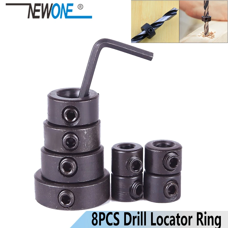 NEWONE 8 werkzeug-5pc Metric Bohrer Welle Tiefe Stop Halsbänder Holzbearbeitung Bohrer Begrenzte Ring Kragen