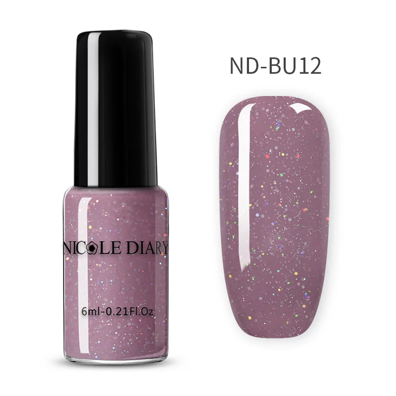ND-BU12 NICOLE DIARY 6 мл Хамелеон Блестящий лак для ногтей сверкающий лак для ногтей блестящие голографические блестки маникюрный лак - Цвет: ND-BU12