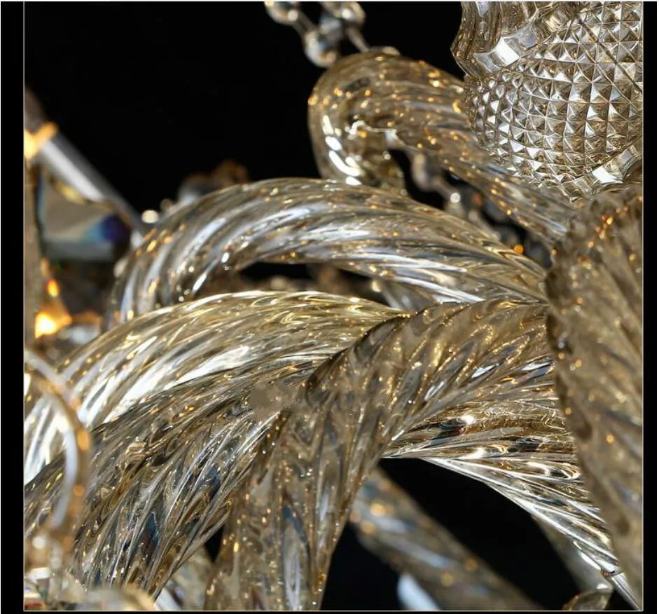 Modern Chandelier Large Cognac Crystal Chandelier For Living Room Hotel Penthouse Luxury High LED Hanging Light Guaranteed