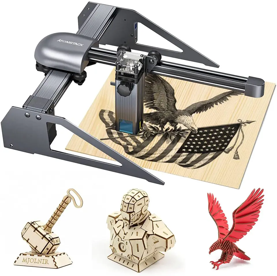 ポータブルレーザー彫刻木材や金属のためatomstack P7 40ワットのcnc