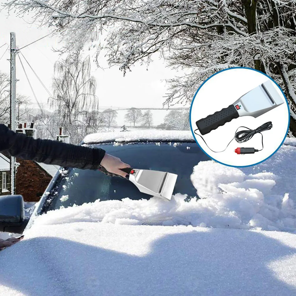 Car Heated Ice Scraper Ice Snow Remover Windshield Auto Car 12V Lighter Scrape 