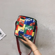 Крутая забавная Холщовая Сумка женская новая стильная модная Корейская летняя универсальная сумка через плечо с граффити для девочек