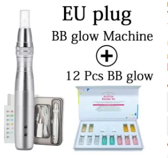 Machine12Gold Serum BB крем, светящаяся ручка, аппарат для лечения, 7 цветов, светильник для мезо, белая осветляющая сыворотка, удаляет прыщи, шрам, уменьшает растяжение, BB крем, светящийся - Цвет: Machine12Gold Serum