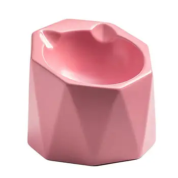 

Geometric Hexagon Bowl Pet Dog Cat Feeder Food Dish Water Container Ceramic Pet Feeding Bowl