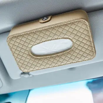 

Black Square Tissue Box Container Car Creative Leather Hanging Tissue Box Holder Travel Servilletas De Papel Paper Box EA60ZJ
