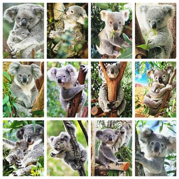 

AZQSD 5D DIY Diamond Embroidery Koala Diamond Painting Mosaic Animal Picture Of Rhinestones Home Decoration
