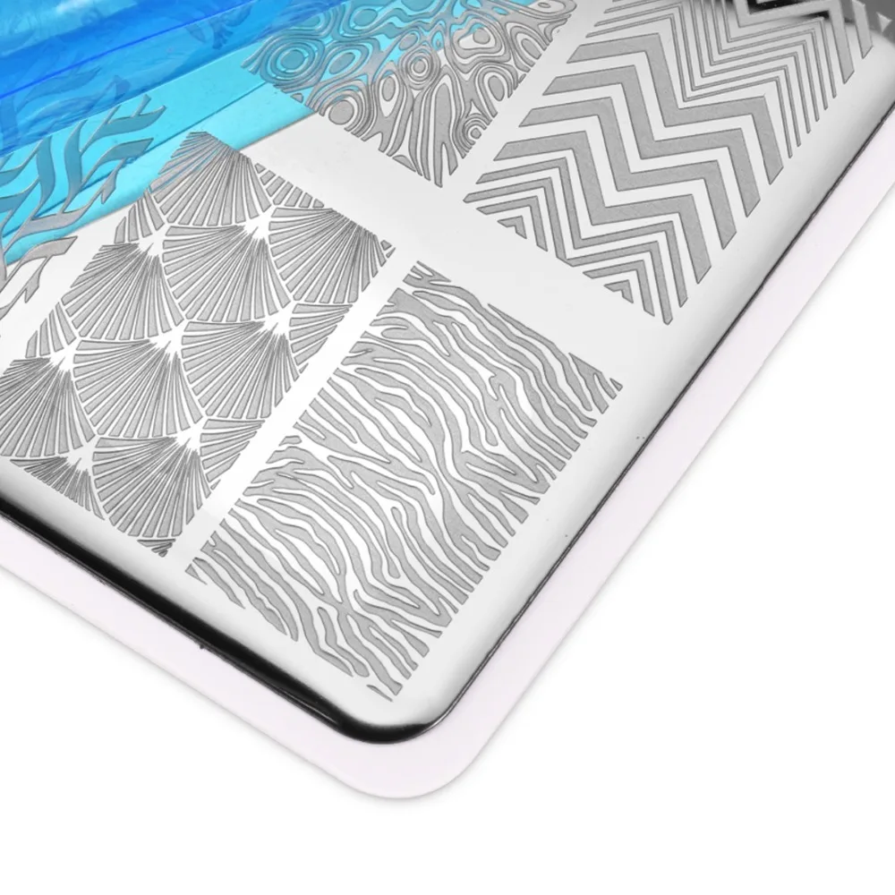 BeautyBigBang Stamping Plates Striped Geometric Patterns Nail Art Tools DIY Nails Image Stainless Steel Stamping Plate XL-016