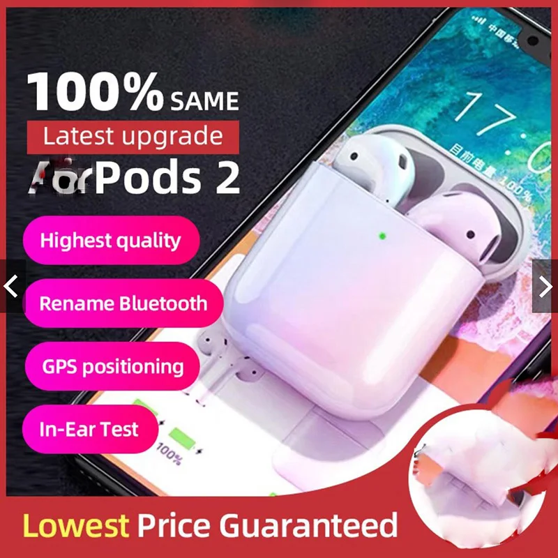 

99% Same Super Air 2 Copy Wireless Earphones Smart Light Sensor Bluetooth 5.0 Earbuds Pops-up Wireless Charger Headsets