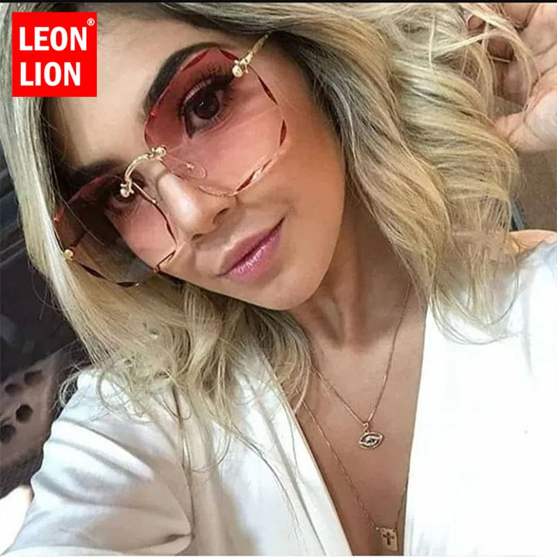 Женские квадратные солнцезащитные очки LeonLion винтажные брендовые зеркальные в