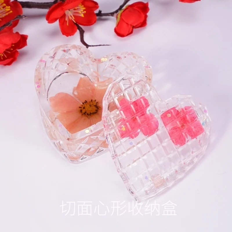 2 шт./компл. "сделай сам" с украшением в виде кристаллов эпоксидная смола, форма для хранения коробка в форме сердца с плесень Подарочная коробка для ювелирных изделий