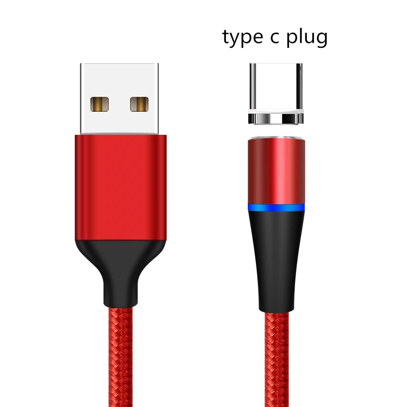 Магнитный кабель MADATA зарядное устройство Micro usb type C осветительный кабель 3A быстрая зарядная зарядка USB C type-C провод для IPhone samsung кабель - Цвет: Red For Type C