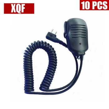 

XQF 10PCS 2 PIN Handheld Speaker Mic for ICOM IC-V8 Uniden Black IC-02 Radio Walkie Talkie