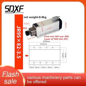 

3.5KW ER25 square air-cooled electric spindle for elite engraving machine spindle motor, flashing type