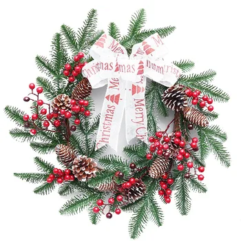 

Christmas Decorations 40cm Small Red Fruit PE Christmas Wreath, Shopping Mall and Hotel Door and Window Ornaments