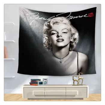 

Tapestry European and American star Monroe head print wall decoration beach seat blanket