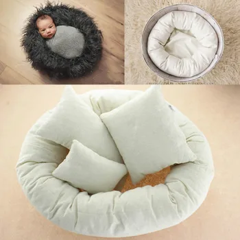 

4Pcs New Baby Newborn Photography Pillow Basket Filler Wheat Donut Posing Props