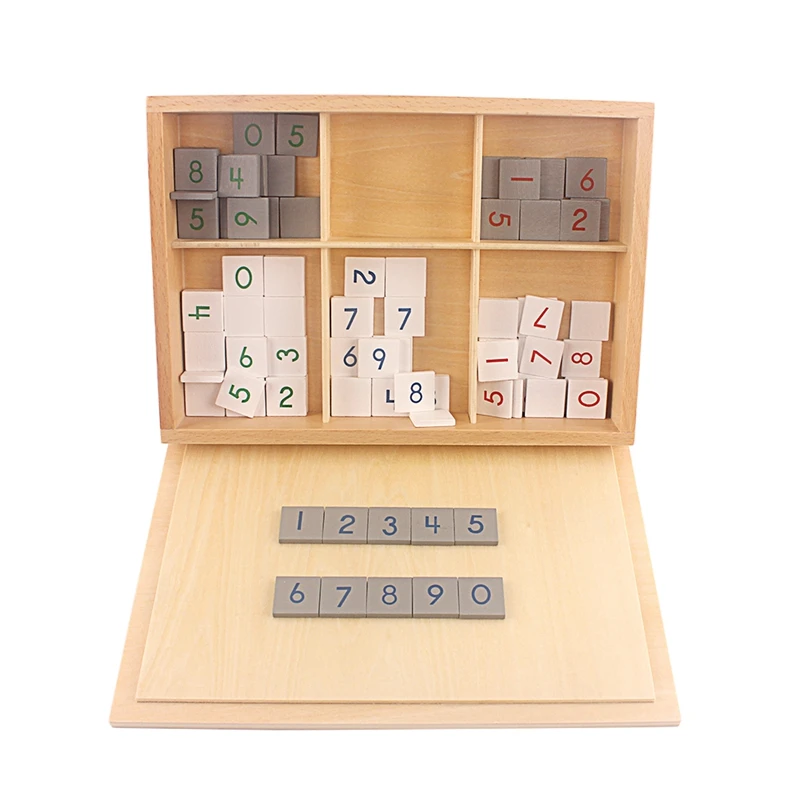 Wooden Math Number Tiles Educational Toy