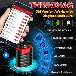 Thinkdiag – Scanner Diagzone OBD2 pour voiture, système complet pour outils de voiture, codage ecu, mise à jour gratuite, ancienne Version V1.23.004 