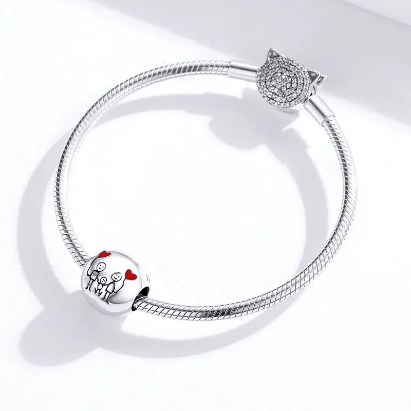 Womak fit Pandora браслет шарм стерлингового серебра 925 пробы моя семья бусины женские серебряные ювелирные изделия изготовление