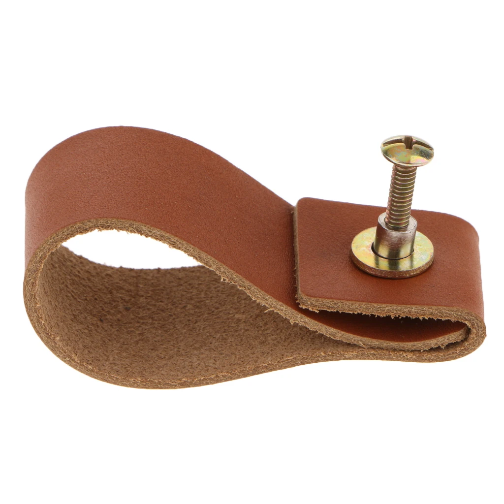 Handmade Leather Furniture Single Hole Pull Handle for Doors Cabinets Cupboards Knob