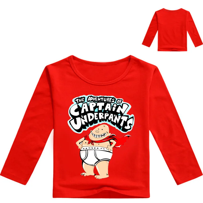 DLF/футболка для мальчиков возрастом от 2 до 16 лет нижнее белье с изображением капитана детская одежда с героями мультфильмов детская футболка для маленьких девочек, топы с длинными рукавами - Цвет: color 4