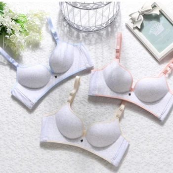 

Pure Cotton Non-trace Sexy Bra Without Rims Chest Gathering Type Underwear MU