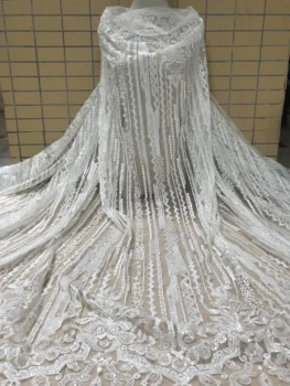 

Modern French net lace fabric JIANXI.C-308810 African embroidery tulle lace fabric for wedding dress