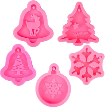 

MILIVIXAY 1 Set Christmas Ornament Silicone Molds Silicone DIY Christmas Tree Snowflake Reindeer Molds for Christmas Party Decor