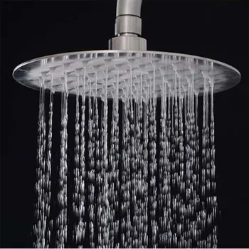 

8 Inch Ultra-quiet Water-saving Rainfall Bathroom Round Shower Head Top Spray ABS & Stainless Steel