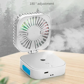

Mini Humidifier Small Pocket Fan Portable Mini USB Charging Noiseless Desktop Electric Fan Handheld Foldable Spray Humidifier