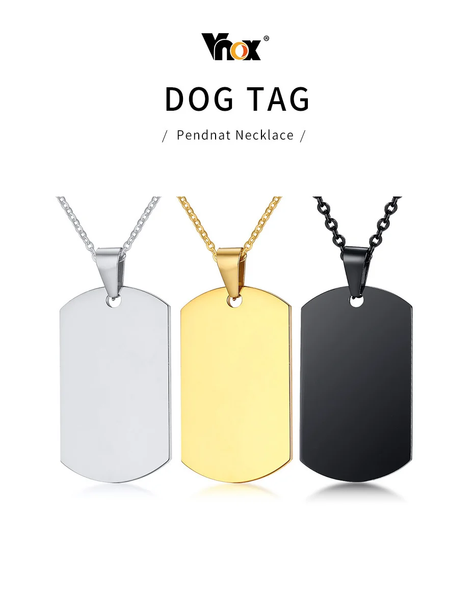 Vnox США Военная Собака Тег Кулон ожерелье из нержавеющей стали ID ожерелье s для мужчин аксессуары