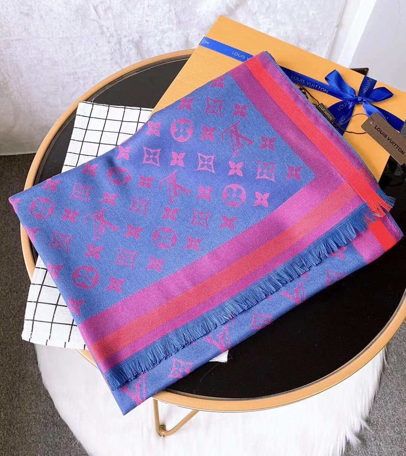 Роскошный женский кашемировый шарф Louis Vuitton LV 2020 зимние теплые шали и палантины из