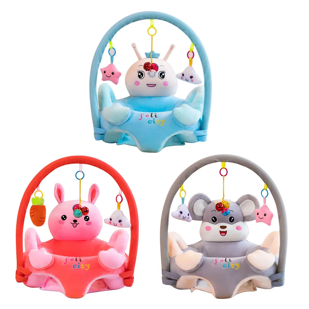 Sofa Set Support Seat Cover Baby Plush Chair Cartoon Learning Sit Plush Chair Toddler Nest Puff Washable With Rod Toys No Filler