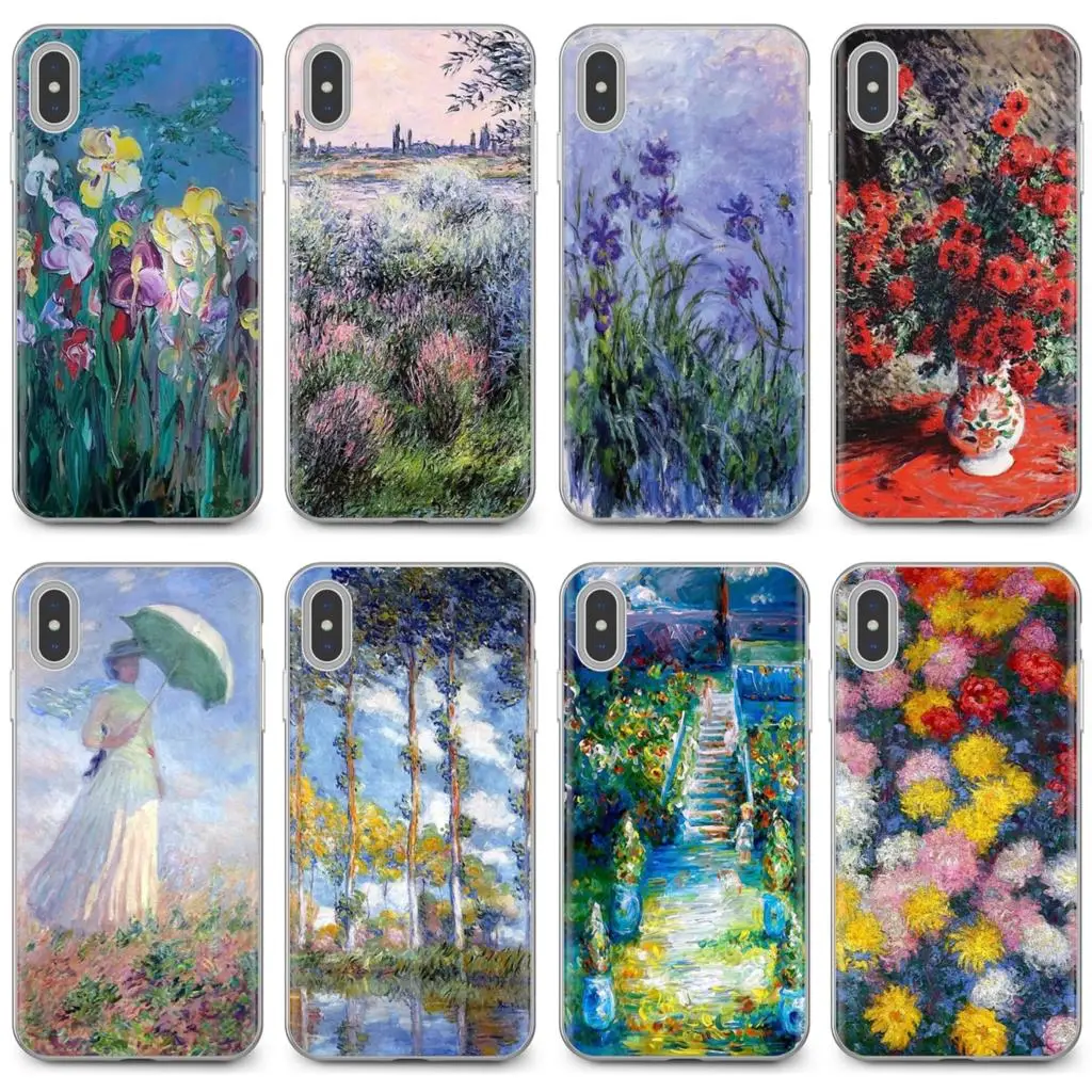 Soft TPU Phone Case For Samsung Galaxy A10 A30 A40 A50 A60 A70 S6 Active Note 10 Plus Edge M30 Claude Monet Impressionism French | Мобильные