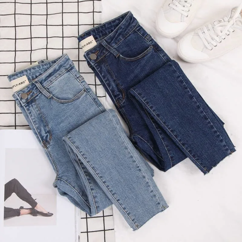 Goede Skinny Slim Jeans Voor Vrouwen Vintage Stijl Zwarte vrouwen Jeans Vrouwelijke Denim Potlood Broek Stretch Koreaanse Jeans Voor Vrouw zomer