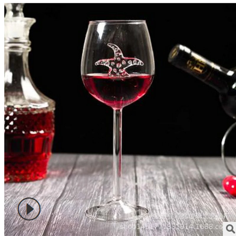 Faroot встроенный Животное Мультфильм Акула бокал вина Виски Стекло ужин украшения ручной работы кристалл для вечерние бокалы - Цвет: 4    21cm