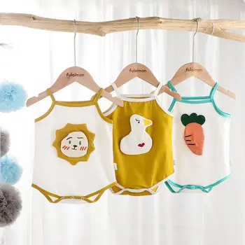 

2020 Baby Rompers Cartoon Sleeveless Sling Jumpsuit Newborn Boy Girl Romper One-piece Outfits Clothes Summer Playsuit