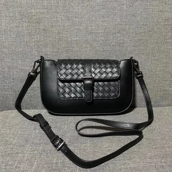 

Women Cross Bag 100% Genuine Leather Sheepskin Luxury Brand Bag Large Capacity Fashion Woven Shoulder Bag High Quality 2020 New