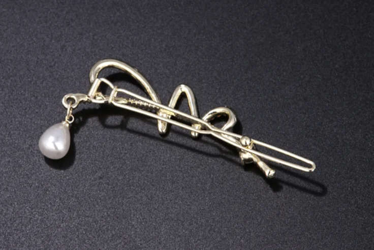 

Half-tie hair clip, head clip, pearl hairpin, one word clip, back side clip