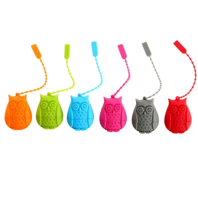 

Owl Tea Strainer Bags Creative Cute Food Grade Silicone loose-leaf Tea Infuser Filter Diffuser Tea Accessories LX8105