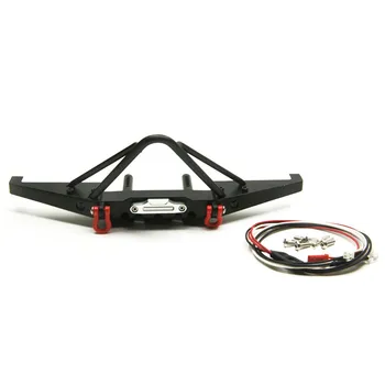 

Metal Front Bumper with 2 Led Lights Hook for RC Car Model Off-Road Crawler Axial SCX10 90046 Spare Parts