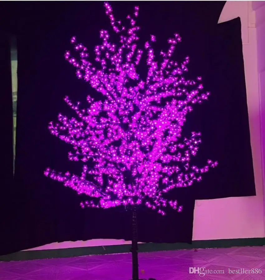 LED Artificial Cherry Blossom Tree Light Christmas Light 1152pcs LED Bulbs 2m/6.5ft Height 110/220VAC Rainproof Outdoor Use Free