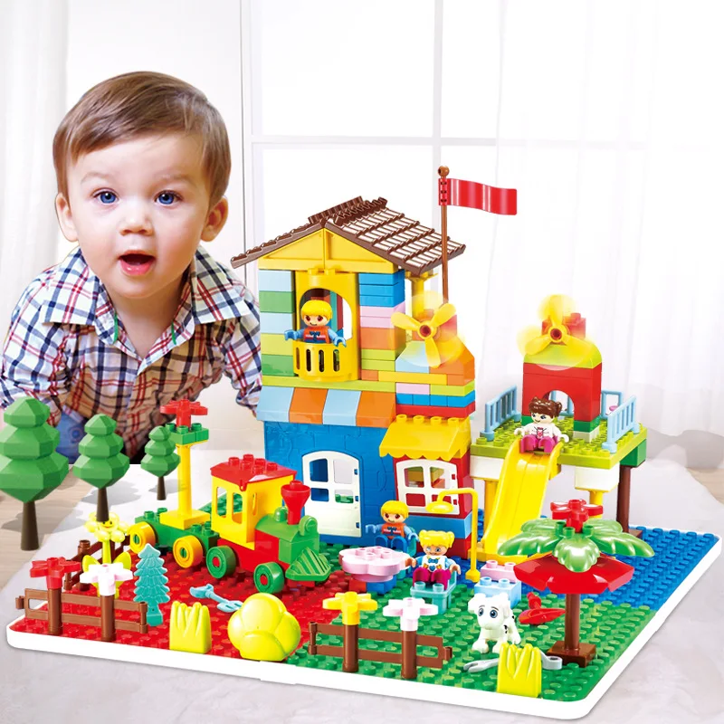 

Compatible Large Particles 168 PCs Amusement Park Scene CHILDREN'S Building Blocks Early Childhood Creative Fight Inserted Educa