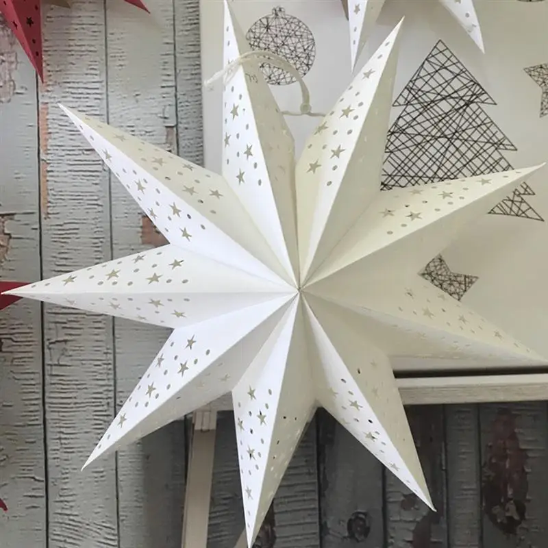 45 см полый бумажный фонарь в форме звезды с подсветкой светодиодный складной бумажный фонарь Рождественский праздничный фонарь для вечеринок