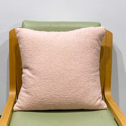 Cozy Nordic Faux Fur Plush Cushion Cover - 50x50cm (Pink)