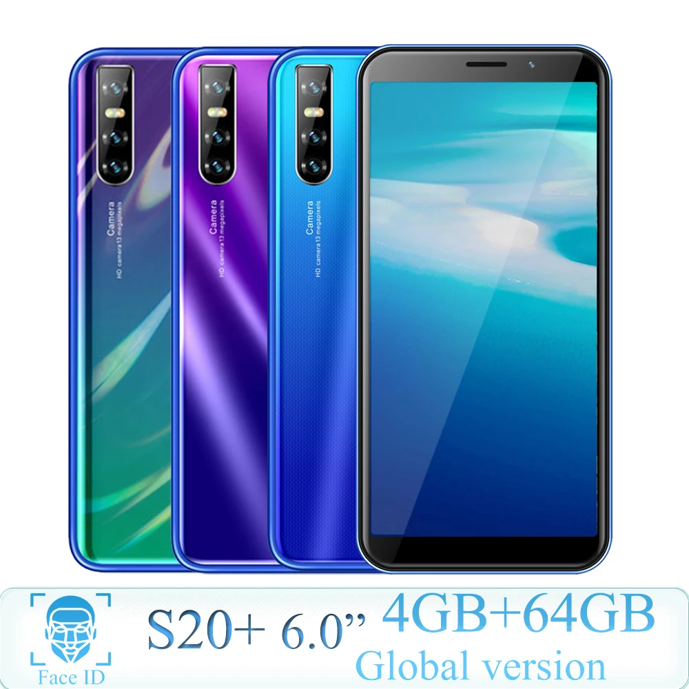 Смартфон глобальная версия S20 + 6 0 дюйма Android две SIM-карты 4 Гб ОЗУ 64 ПЗУ