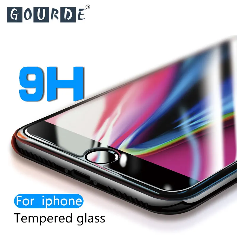 Gourde, защитное закаленное стекло для iphone 7, 8, 6, 6s Plus, X, XS, MAX, стекло для iphone xr, Защитное стекло для экрана iphone 7, 8, 5, 5S, SE