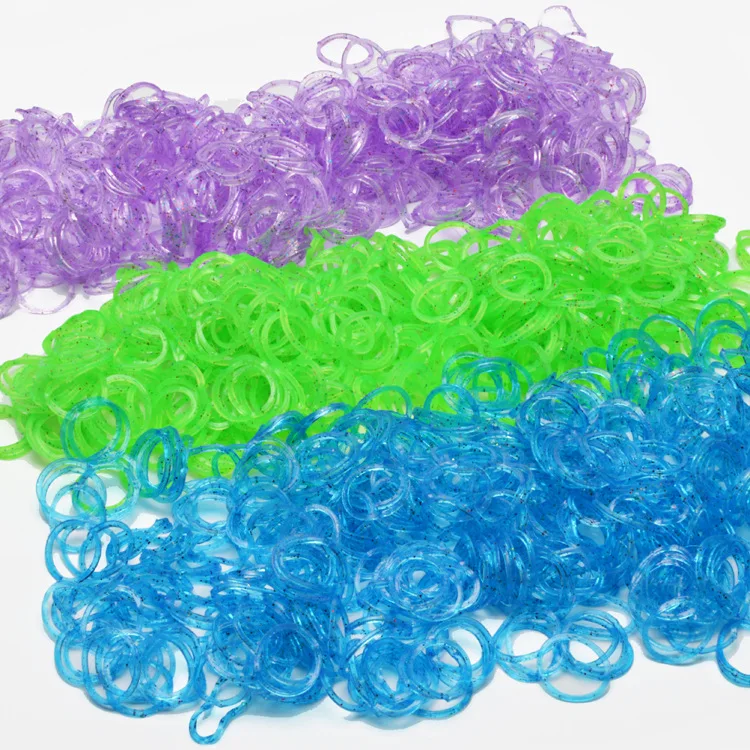 600pcs Two-color Rubber Bands Bracelet DIY Toys For Kids Hair Rubber Loom Bands Refill