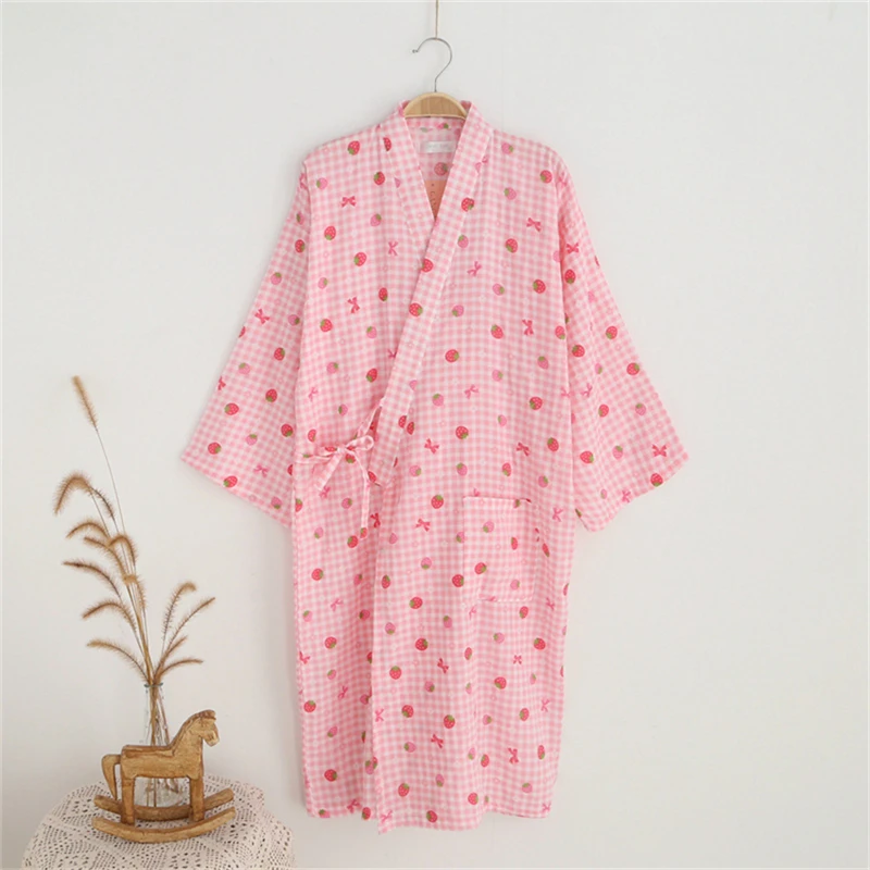 Японский стиль кимоно кардиган платье для женщин Yukata мужчин Haori хлопок юката Халат тонкий корейский Ночная рубашка костюм самурая пижамы - Цвет: Color 2 Women