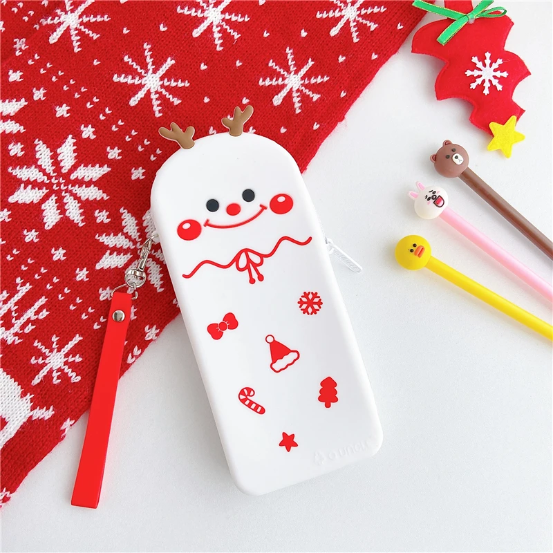 flat pencil case Пеналы для карандашей для мальчиков и девочек симпатичный силиконовый Карандаш сумка, школьные принадлежности канцелярские мешок Kawaii пенал для карандашей с ультратонким стержнем - Цвет: flat pencil case